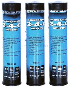 Quicksilver 2-4-C Marine Grease - 3x 85g tubes - 92-8M0208464